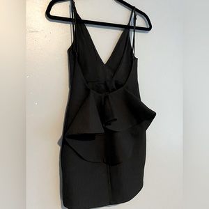 Open back mini black dress